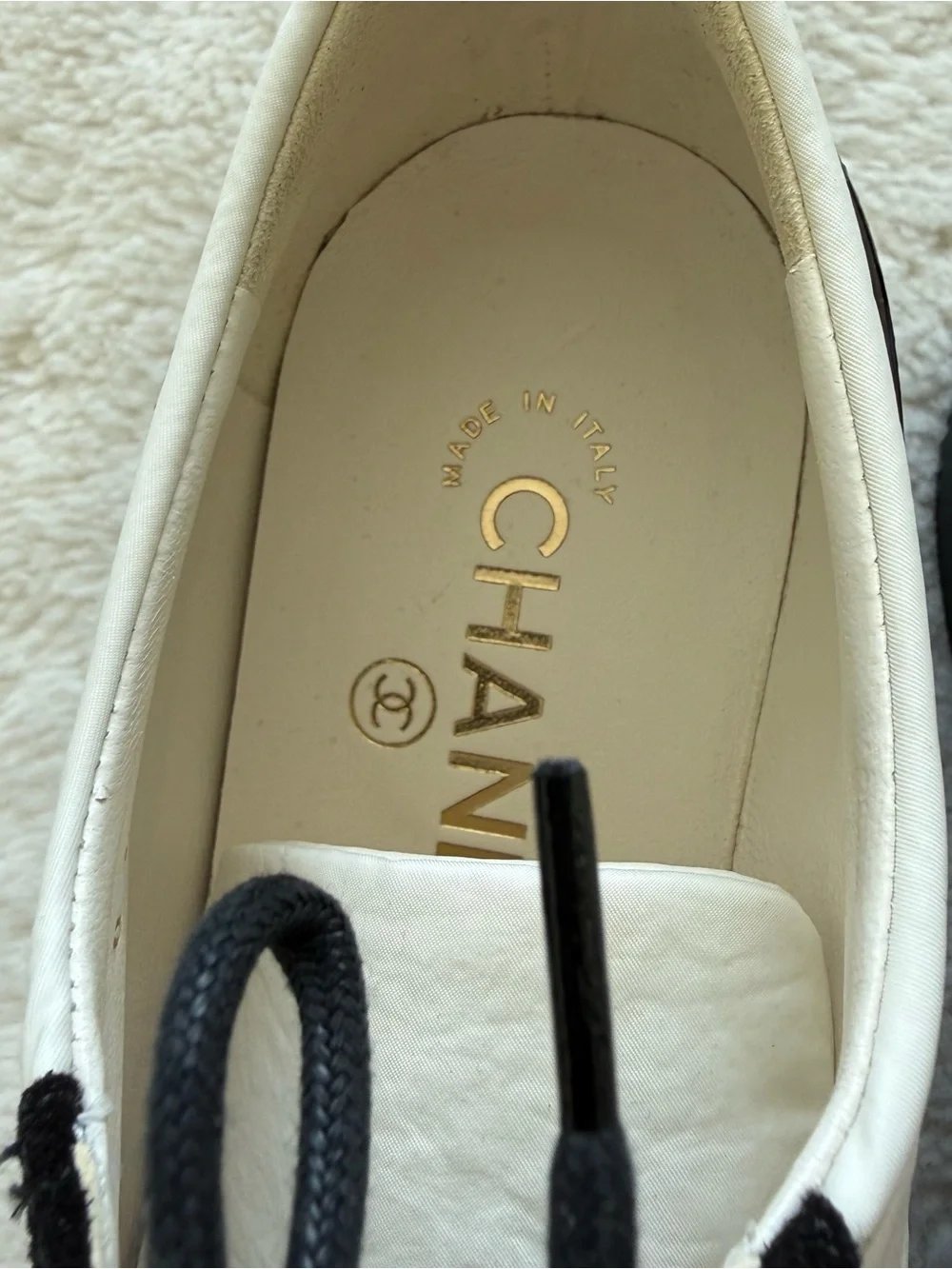 CHANEL women black/white women laces up platform shoes size 36 EU Retail 1275$